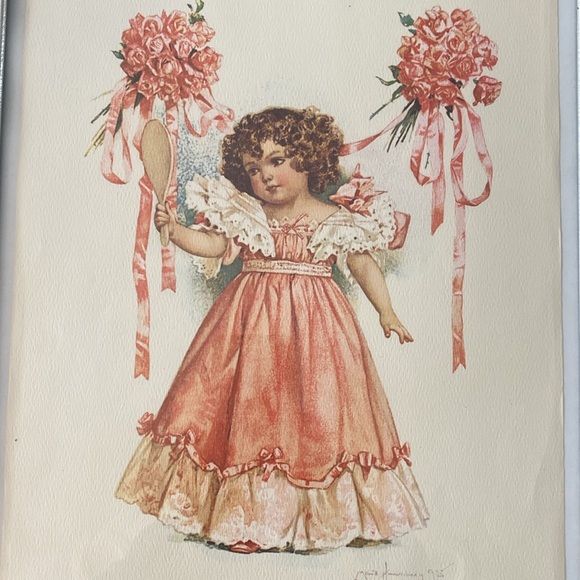 Maud Humphrey Vintage Victorian Framed Art Print First Party 1982 - Picture 1 of 11